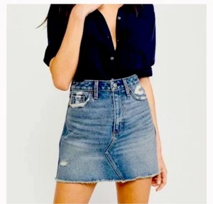 ABERCROMBIE & FITCH ZOE NATURAL RISE DENIM SKIRT WOMEN SIZE 24 / 00 NEW VINTAGE - Picture 1 of 14