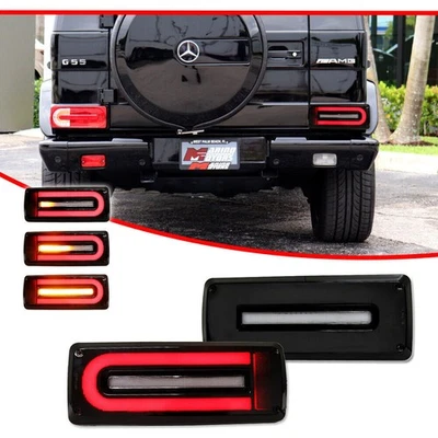 For 1999-2018 Mercedes Benz W463 G-Class Smoked LED Rear Tail Light Brake Lights Foto 1 de 4