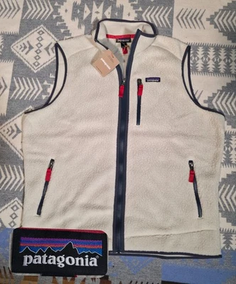 Patagonia Men's Retro Pile Vest Pelican W/ Smolder Blue Sz XL NEW W/ Tags - Image 1 of 4