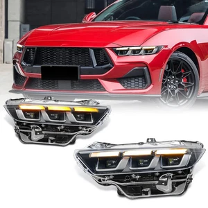 Front Left Right Chrome LED Headlights For 2024-2025 Ford Mustang Ecoboost, GT - Picture 1 of 8
