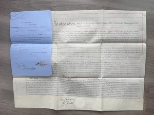 Worthing Sussex Vellum Indenture Land Deed 1859 Edmunds to Dennett Embossed Seal - Picture 1 of 9