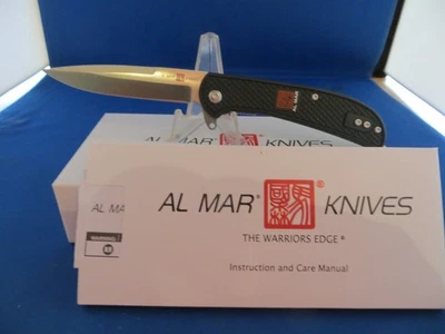 Al Mar Ultralight Falcon Linerlock Black FRN Folding 8Cr13MoV Knife Model 4124 - Image 1 of 4