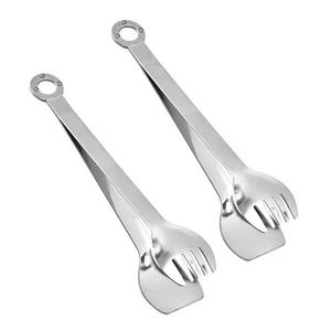 2 Pezzi Zuccheriera Acciaio Inox Mini Pinze Ghiaccio Servizio Utensile per Cucina - Foto 1 di 12