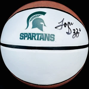 TOM IZZO SIGNED MICHIGAN STATE SPARTANS LOGO BASKETBALL MSU PSA/DNA - Picture 1 of 2
