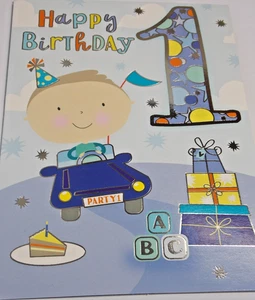 Boy's 1st Birthday Card. Boyz Club Range by Silverline Cards. (B3) - Picture 1 of 3