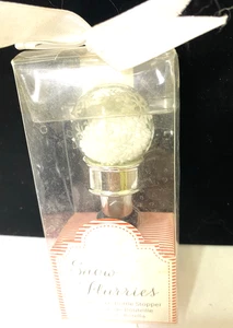 Christmas Snow flurries Globe Wine Bottle Stopper Kate Aspen - Picture 1 of 4