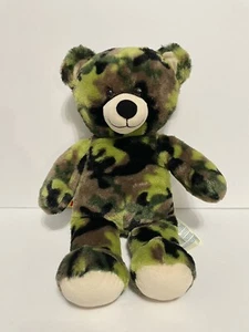 BUILD A BEAR 16"" VERDE PELUCHE CAMUFLAJE EJÉRCITO ANIMAL DE PELUCHE JUGUETE BABW MILITAR - Imagen 1 de 11