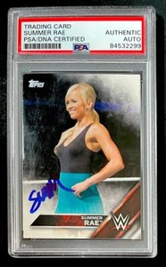 Tarjeta coleccionable Summer Rae 2016 firmada Topps WWE Divas autógrafo PSA ADN losado - Imagen 1 de 2