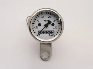 Speedo 2" Dia. (48mm) White Face Polished Body - Custom Cafe Bobber Chopper - Picture 1 of 6