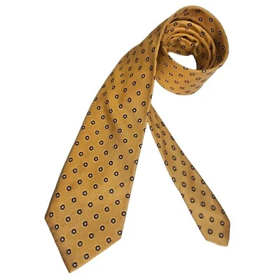 Corbata para hombre SUITSUPPLY XL dorada floral 100 % seda LUJO  Foto 1 de 4