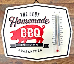 "The Best Homemade BBQ" Metal Wall Thermometer 11" x 9" - Picture 1 of 4