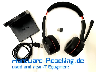 Jabra Evolve 75 MS Headset Bluetooth Stereo HSC040W + Ladestation E75 DIV010 - Bild 1 von 4