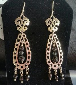 SILPADA Sterling Silver Agate Vintage Style Chandelier Earrings W2308 HTF Black - Picture 1 of 4