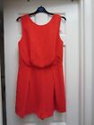 Ladies/Girls Top Shop Orange Black Lined Shorts Playsuit/All in one ? Size 10