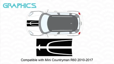 Adatto per Mini Countryman R60 2010-17 cofano stile tridente strisce decalcomania grafica set - Immagine 1 di 3