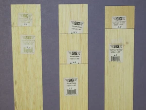 3" X 36" Sheet Balsa Wood Variety Graded 5.5 - 7.7 Density Lot of 7 Sheets NOS - Picture 1 of 5