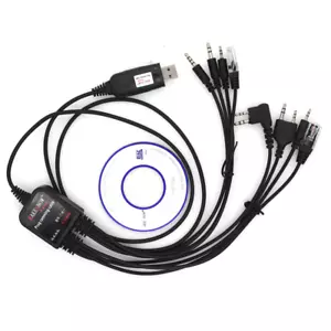 8 in 1 USB Programming Cable for Walkie Talkie Motorola Kenwood ICOM BAOFENG TYT - Picture 1 of 10