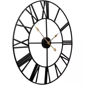 Sorbus Medium Large Wall Clock for Living Room Décor Roman Numeral 23" Jet Black - Picture 1 of 7