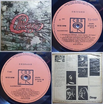 CHICAGO PETER CETERA 1971 UNIQ CVR UNIQ COMP (NOT "III") UNIQ TRCKLST CHILEAN PR - Image 1 of 4