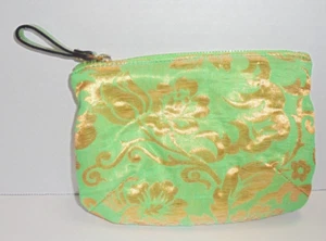 Kate Spade Green & Gold Jacquard Small Cosmetic Bag - Picture 1 of 4