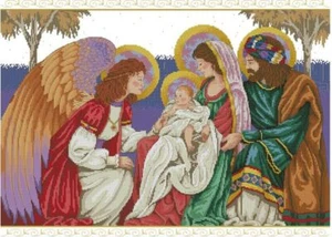 SCHEMA PUNTO CROCE BIRTH OF CHRIST CROSS STITCH CHRISTMA SU USB DVD MICRO SD - Picture 1 of 8