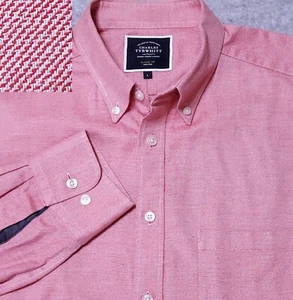 CHARLES TYRWHITT HERREN HEMD L KLASSISCH BÜGELFREI ROT TWILL SUPER WEICH! - Bild 1 von 5