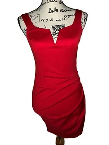Tiger Mist sexy figurbetontes rotes Kleid mit Rüschen und V-Ausschnitt X Small - Bild 1 von 6