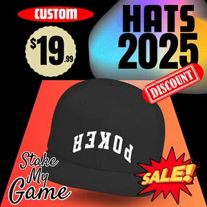 Gorra de béisbol Hold'em Flat Bill Snapback, gorra de béisbol para jugadores de póquer, gorra para juegos de cartas - Imagen 1 de 4