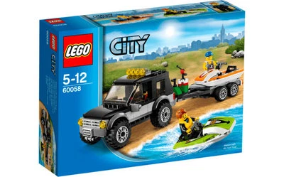 Lego City Town 60058 SUV with WATERCRAFT Jet Ski Trailer Minifigs NISB Xmas Gift - Image 1 of 2