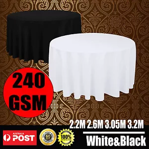 Black White Round Tablecloths Wedding Event Party Function Deco Table Cloth - Picture 1 of 2