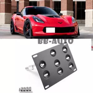 Front Bumper Tow Hook License Plate Mounting Bracket Holder For Corvette 14-19 - Picture 1 of 5