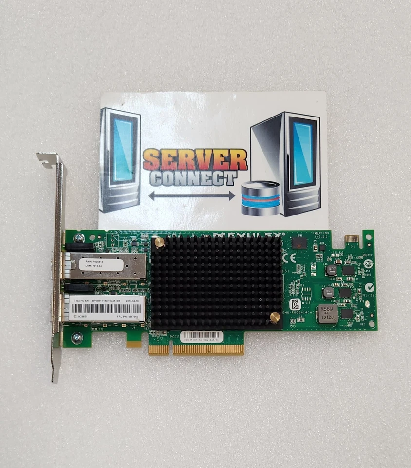 IBM 49Y7952 49Y7951 EMULEX 10GBE ETHERNET VIRTUAL FABRIC  ADAPTER CARD 49Y7950 - Image 1 of 1