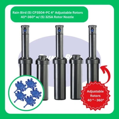 Rain Bird (5) CP3504-PC 4" Adjustable Rotors 40°-360° w/ (5) 32SA Rotor Nozzle  - Image 1 of 2