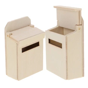 2 Pcs Mini Mailbox Ornament Boxes House Diy Toy Furniture Miniature Child - Picture 1 of 12