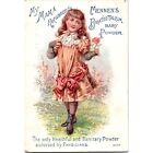 Mennen's Borated Talcum Baby Powder ~ Girl Rose ~ Antique Victorian Trade Card