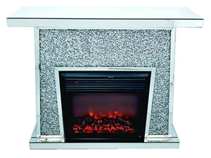 Crushed Diamond Mirrored Fireplace Glass Sparkly Glitter Furniture Venetian - Picture 1 of 1