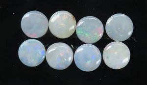 Australian White/Precious Opal 6mm Coober Pedy Natural 8 Stone Parcel - Picture 1 of 6