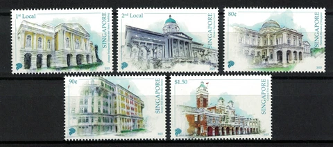 SINGAPORE 2023 NATIONAL MONUMENTS COMP. SET OF 5 STAMPS IN MINT MNH UNUSED Cover