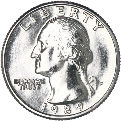 1989 P Washington Quarter Gem BU US Coin Cover