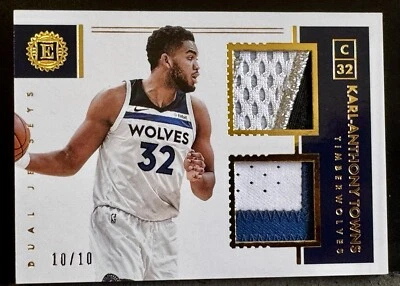 KARL ANTHONY TOWNS 2017-18 PANINI ENCASED DUAL PATCH GOLD /10 - Image 1 of 2