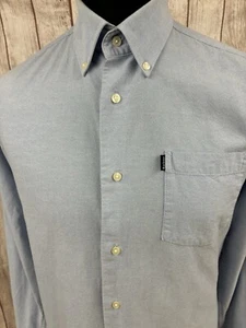 Barbour Mens Large STANLEY Oxford Shirt Tailored Baby Pastel Blue Long Sleeve - Picture 1 of 20