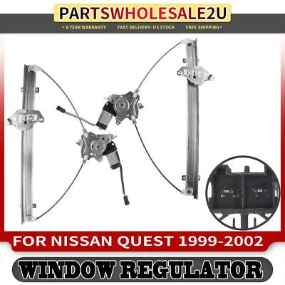 2x Reguladores de ventana eléctrica delanteros izquierda y derecha con motor para Nissan Quest 1999-2002 Foto 1 de 4