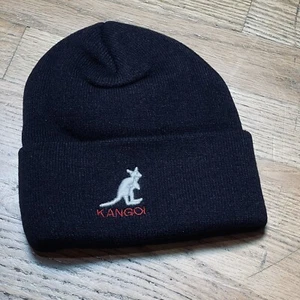 NEW Kangol Black 100% Acrylic Cuff Pull On Beanie Embroidered Logo OSFM - Picture 1 of 2