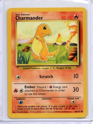 Charmander 46/102 Base Set Pokemon Juego de Cartas Coleccionables De Colección WOTC DMG Foto 1 de 2