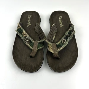Skechers Tantric Flip Flops Mens 7 Camo Frayed Strap Sandals Cushioned Footbed - Bild 1 von 13