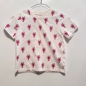 Pink Chicken 8 Boys Lobsters Organic Cotton Short Sleeve Tee summer beach crawfi - Picture 1 of 4