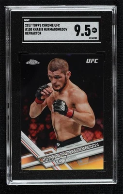2017 Topps Chrome UFC Refractor Khabib Nurmagomedov #100 SGC 9.5 Mint+ - Image 1 of 3