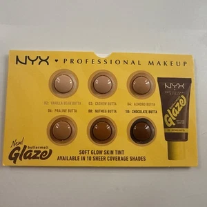 NYX Professional Makeup Buttermelt Glaze Skin Tint Sample Card 6 Shades - Picture 1 of 1