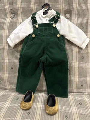 Приятная компания American Girl сегодня 1998 праздник зеленый нагрудник наряд - Изображение 1 из 4