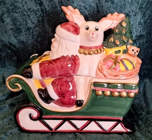 Tarro de galletas Santa's Express II - Papá Noel, reno, árbol, juguetes - en caja, nunca usado - Imagen 1 de 10